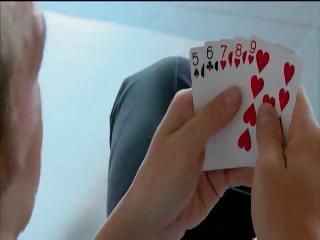 Blonde sweetheart Jessica Moore loses at undress poker and gets double penetration