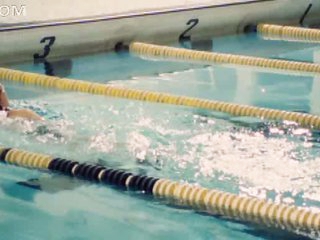 Cute Redhead Lindy Booth Swimming